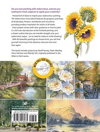 The Watercolour Sourcebook: 60 inspiring pictures to transfer and paint with full-size outlines (What to Paint)