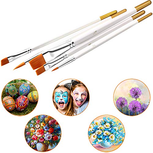 6 Pieces Paint Brush Set Oil Paint Art Brushes Nylon Hair Fine Detail Painting Brushes Pointed Tip Paint Brush for Art Painting, Watercolor, Nail Painting, Miniatures, Artists