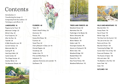 The Watercolour Sourcebook: 60 inspiring pictures to transfer and paint with full-size outlines (What to Paint)