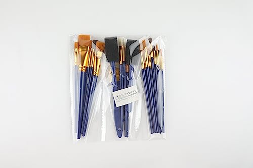 Halobios 25 PCS Paint Brushes Set Acrylic Painting Brushes Professional Watercolor Oil Painting Brush for Kids and Adults