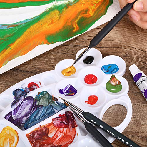 3 Pieces Fine Detail Brushes Watercolor Brushes Set Art Painting Miniature Brushes, 3 Different Sizes for Fine Detailing Art Painting Acrylic Nail Models, Oil Painting Tools