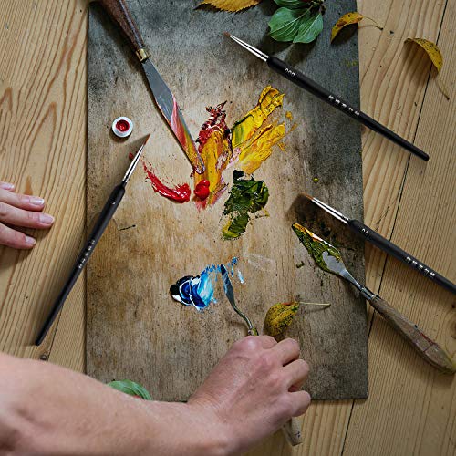 3 Pieces Fine Detail Brushes Watercolor Brushes Set Art Painting Miniature Brushes, 3 Different Sizes for Fine Detailing Art Painting Acrylic Nail Models, Oil Painting Tools