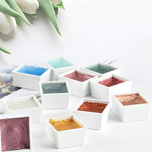 Urstory1 Watercolour Paint Set, 12 Colors Professional Watercolor Kit, Metallic Glitter Art Supplies For Artists