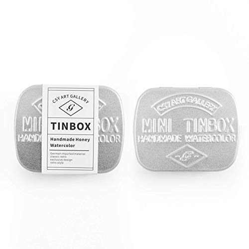 Csy Art Supplies Handmade Watercolours Paint Set - 6 Metallic Colors Half Pans Glitter Solid Water Colour- Metal Case Sparkle Pearlescent Watercolor For Artists, Students & Hobbyists