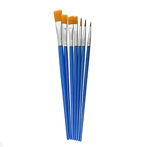 OWill 7PCS Paint Brush Set for Watercolor Painting, Oil Painting, Acrylic Painting, Rock Painting, Face Painting, Body Painting & Crafts
