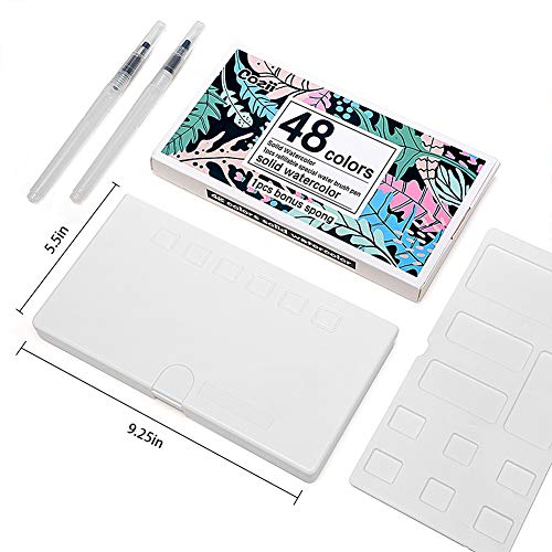 Watercolor Paints Set, Premium Acrylic Paint Set, 48 Vivid Color Cube, 2 Brush Pen, Mixing Palette, 2 Sponge, Suit for Adult Kids Beginner Student