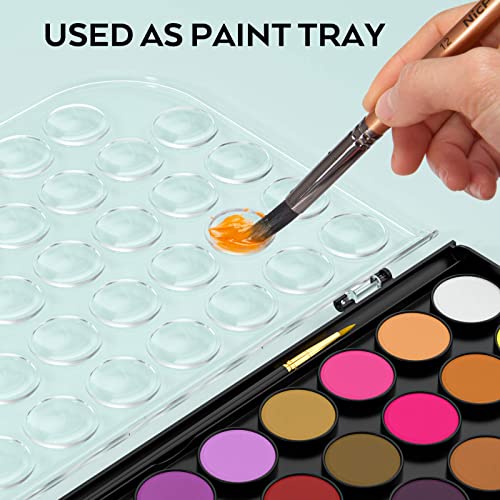Nicpro Watercolour Paint Set, 48 Water Colors Kit with 8 Squirrel Brushes, Palette, Watercolor Pen, 25 Art Pad Paper, 2 Art Sponges, Non-toxic Painting Supplies for Kids, Adults, Beginners, Artists