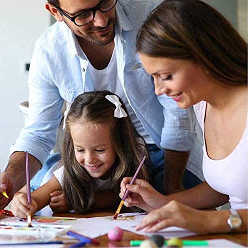 Paint Brushes Set 10 PCS Nylon Hair Paint Brushes for Acrylic Oil Watercolor Gouache Painting Face Paint Brushes for Children and Adults