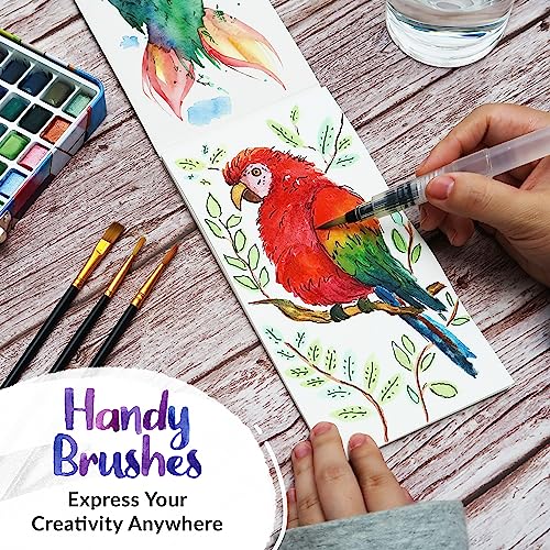Funcils Watercolour Paint Set - Water Colour Paints Sets for Adults, Beginners | 50 Artist Quality Professional Watercolour Paints - Travel Watercolour Set, Painting Art Supplies, Kids Paint Set