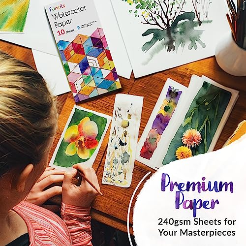 Funcils Watercolour Paint Set - Water Colour Paints Sets for Adults, Beginners | 50 Artist Quality Professional Watercolour Paints - Travel Watercolour Set, Painting Art Supplies, Kids Paint Set
