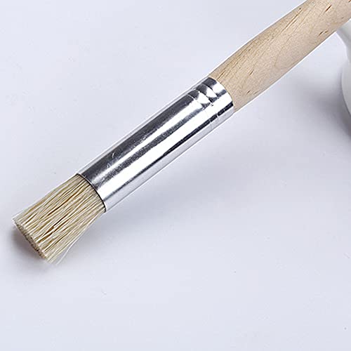 6 Pcs Natural Bristle Paint Brushes Wooden Stencil Brush Paint Template Brush Art Painting Brushes for Watercolor Painting Oil Painting Card Making DIY Art Crafts Project