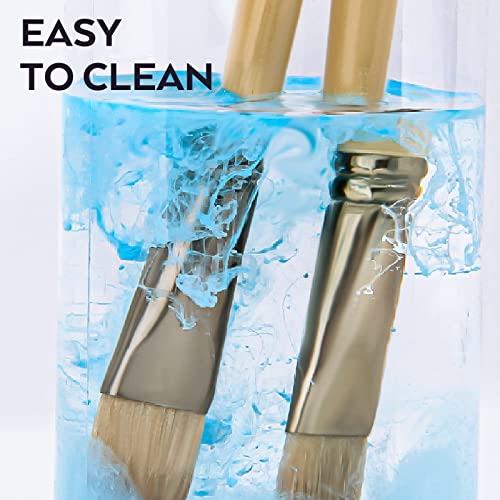 Nicpro 25PCS Paint Brush Set, Professional Enhanced Synthetic Artist Paint Brushes for Art Supplies, Acrylic, Watercolour, Oil & Gouache Painting - with Case Canvas Roll and Palette Knife