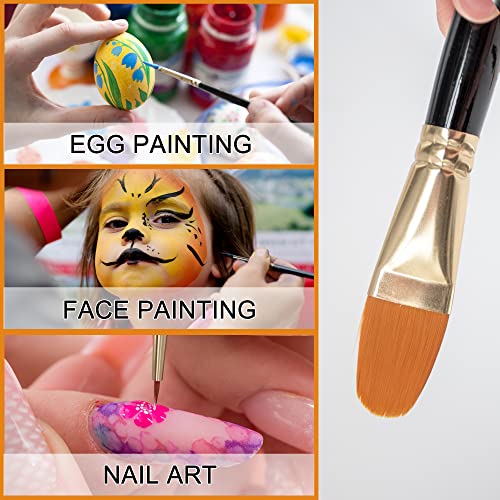 7 Pcs Paint Brushes, Miniature Paint Brush Set For Art. Flat Tip Paint Brushes for Oil, Acrylic Painting, Watercolour, Model, Drawing, Face Paint Brushes Perfect for Artist and Beginner