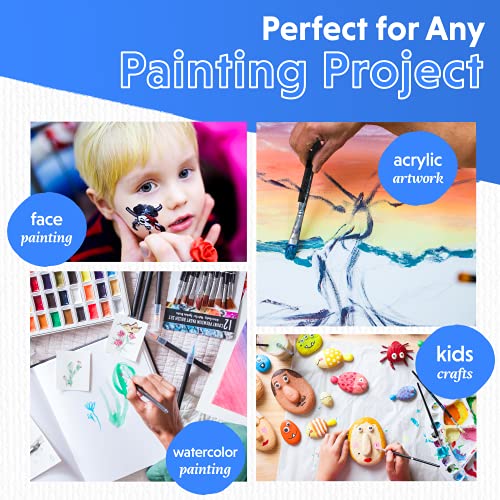 Crafts 4 All Paint Brushes 12 Set Professional Paint Brush Round Pointed Tip Nylon Hair Artist Acrylic Brush for Acrylic Watercolor Oil Painting