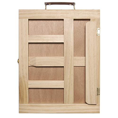 Mixed Media Art Set - Complete Easel Painting Kit with Wood Desk Top Easel Box Includes Acrylic Paints, 3 Canvas Boards, Oil Pastels, Desktop Art Supplies Gift for Beginner Artists, Kids, Adults