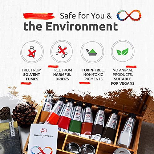 Portrait Oil Paint Set for Artists - 8 x 50ml Large Tubes - Non-Toxic Artist Oil Paints. Lightfast Oil Colours with High Pigmentation and Creamy Texture - Portrait Palette by ZenART