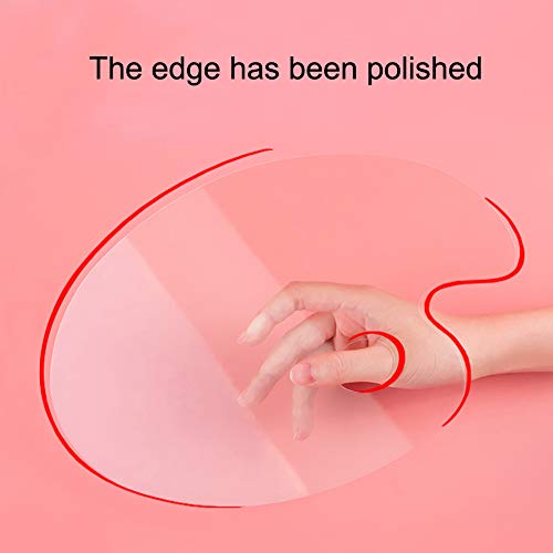 Clear Acrylic Paint Palette, Transparent Oval Non-Stick Oil Paint Palette for Watercolor, Gouache, Oil Painting, Art Paint Tray with Protective Film (11.8 x 7.9 inches)