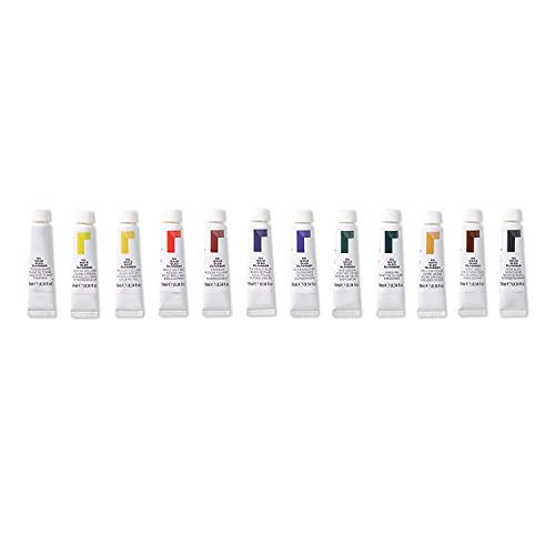 Reeves Oil Paint Set - Highly Pigmented Oil-Based Colours for Students, Hobbyists, and Artists, 12 Pack 12ml Tubes