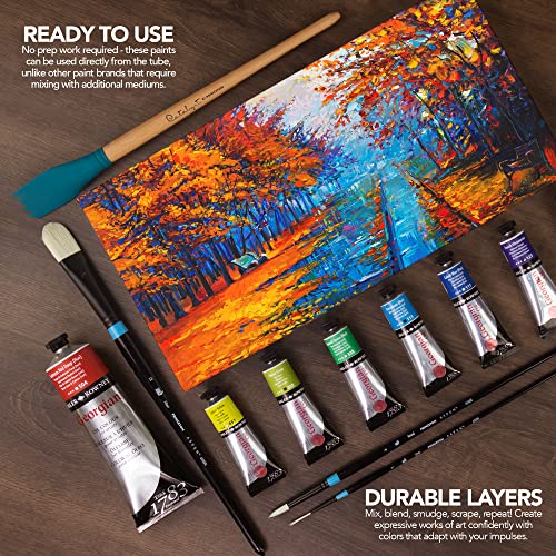 Daler-Rowney Georgian 22 ml Oil Paint Introduction Set, 10 Assorted Colours, Ideal for Professional Artists and Students