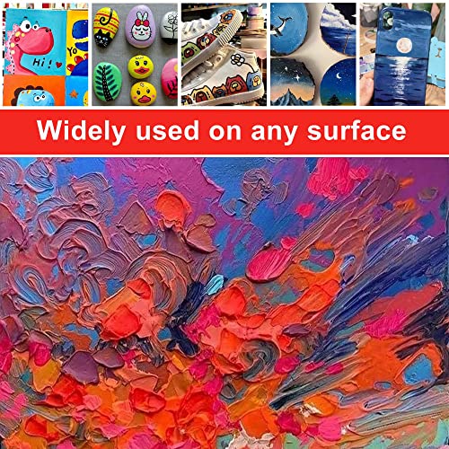 Halobios Acrylic Paint Set, 24 Rich Pigment Oil Paint Set for Adult Children Artists Beginner, Vibrant Variety of Art Supplies Acrylic Paints for Painting Canvas Wood Paper Ceramic Fabric Craft DIY