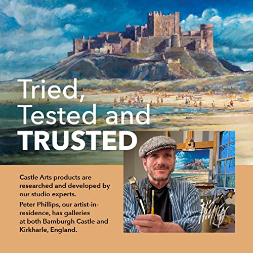 Castle Art Supplies 24 x 12ml Oil Paint Set | Great Value Set for Adult Artists, Beginners and Advanced | Vibrant Variety of Smooth-to-use Colours | in Impressive Presentation Box with Tutorial