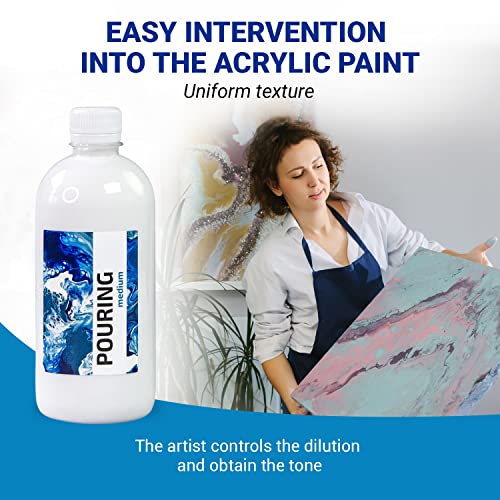 7 Artists Professional Pouring Medium For Acrylic Paint 1000 ml - Acrylic Pouring Medium | Paint Pouring Kit | Acrylic Pouring Paint Set | Acrylic Pouring Kit