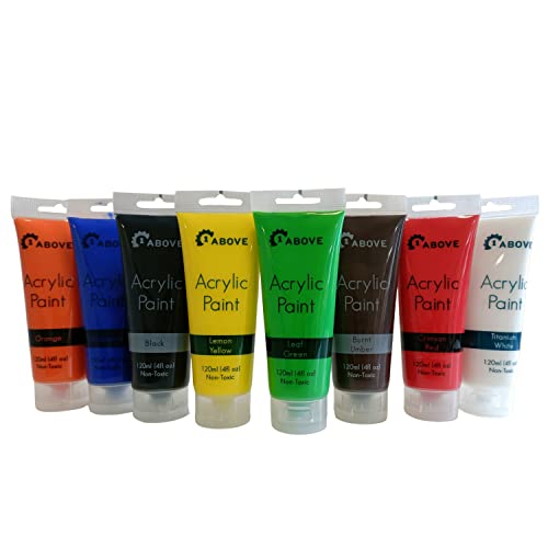 Arts 8 Tubes of Assorted Colour Acrylic Paint - 120ml Tubes (1)