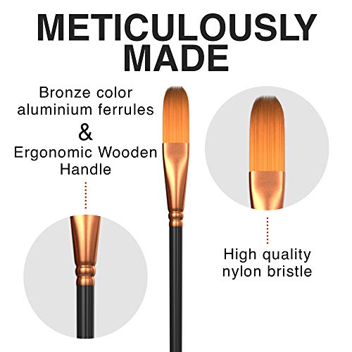 Professional Paint Brush Set of 12 - Artist Paintbrush Kit for Canvas, Gouache, and Fabric - Art Set for Kids and Adults - Supplies for Water, Oil, and Acrylic Painting – For Professionals & Beginners