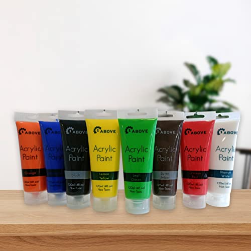 Arts 8 Tubes of Assorted Colour Acrylic Paint - 120ml Tubes (1)