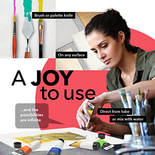 Castle Art Supplies 12 Large 75ml Acrylic Paints Set Tubes for Adults Artists Children Kids | Ideal Acrylic Paint Sets for Crafts Canvas Wood Ceramic Fabric and Nail Art Painting