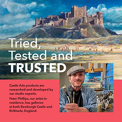 Castle Art Supplies 12 Large 75ml Acrylic Paints Set Tubes for Adults Artists Children Kids | Ideal Acrylic Paint Sets for Crafts Canvas Wood Ceramic Fabric and Nail Art Painting