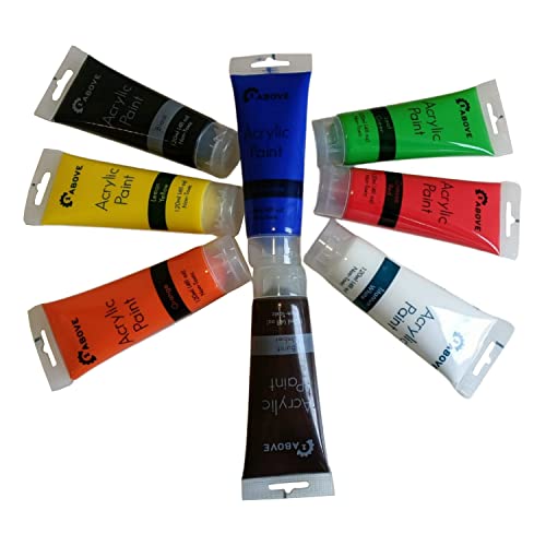 Arts 8 Tubes of Assorted Colour Acrylic Paint - 120ml Tubes (1)