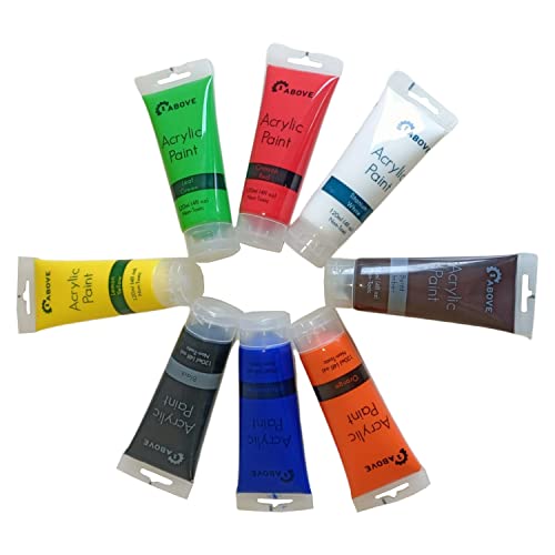 Arts 8 Tubes of Assorted Colour Acrylic Paint - 120ml Tubes (1)