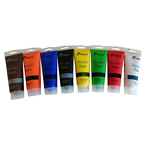 Arts 8 Tubes of Assorted Colour Acrylic Paint - 120ml Tubes (1)