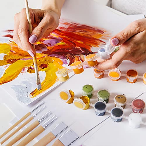 cobee Wooden Paint Brush Set, 6 Pieces Paintbrushes for Acrylic Painting Painting Brushes Kit Artist Paintbrushes for Oil Watercolor Canvas Boards Rock Body Face Nail Art, DIY Arts Crafts Supplies