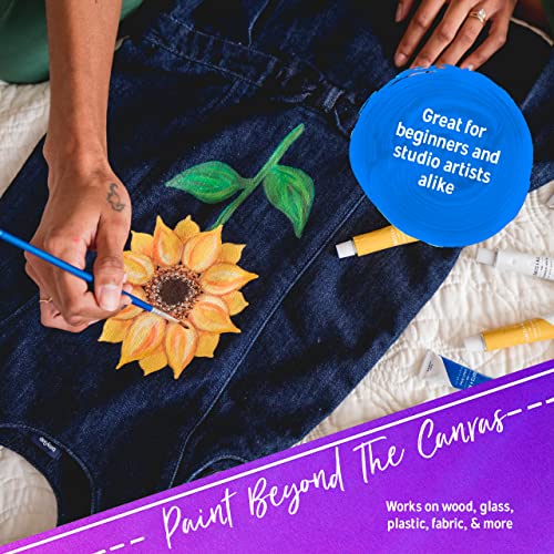 Crafts 4 ALL Acrylic Paint Set - 60 Paints for Canvas, Wood, Ceramic & Fabric – Non-Toxic, Vibrant Pigments for Beginners, Students and Professional Artists - Art Supplies