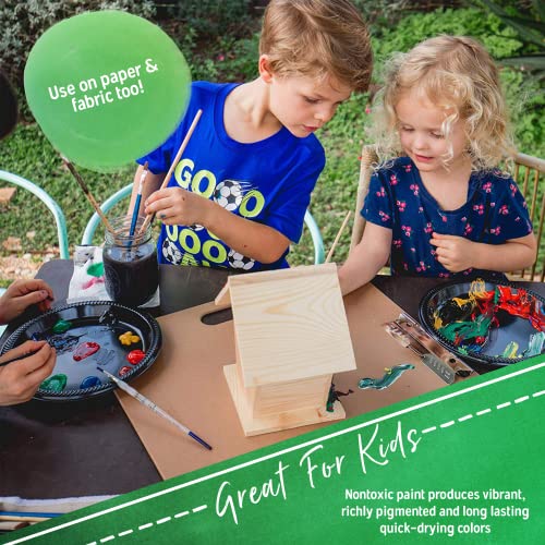 Crafts 4 ALL Acrylic Paint Set - 60 Paints for Canvas, Wood, Ceramic & Fabric – Non-Toxic, Vibrant Pigments for Beginners, Students and Professional Artists - Art Supplies