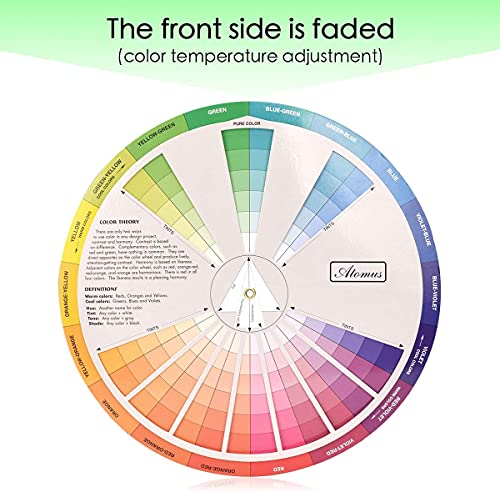 Namvo 9.0 Inch/23cm Creative Color Wheel, Paint Mixing Learning Guide Art Class Teaching Tool for Makeup Blending Board Chart Color Mixed Guide Mix Colours