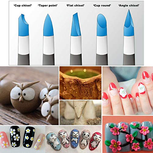 10 PCS Silicone Polymer Clay Sculpting Tool Pen Rubber Tip Color Shaping Wipe Out Carving Pen Brush Modeling Dotting Tool Pottery Craft