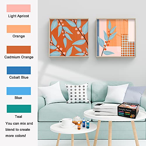 Shuttle Art Acrylic Paint, 25 Vintage Colours Acrylic Paint Set, 2oz/60ml Bottles, Rich Pigmented, Premium Acrylic Paints for Artists, Beginners and Kids on Rocks Crafts Canvas Wood Ceramic