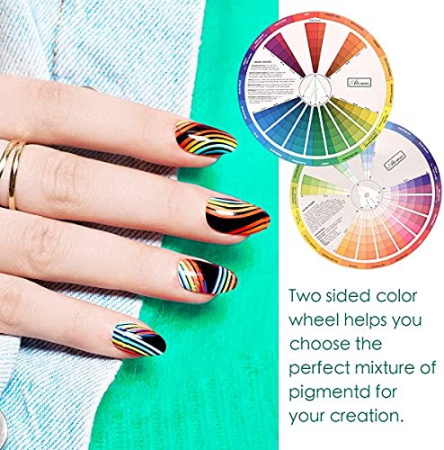 Namvo 9.0 Inch/23cm Creative Color Wheel, Paint Mixing Learning Guide Art Class Teaching Tool for Makeup Blending Board Chart Color Mixed Guide Mix Colours