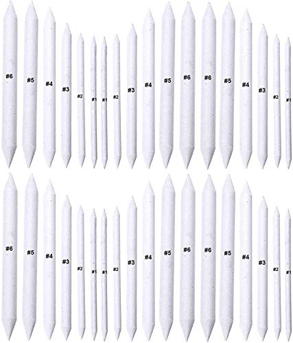 Cettkowns 36 Pieces Artist Blending Stump and Tortillion Art Blenders for Student Sketch Drawing
