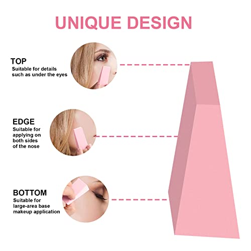 72Pcs Mini Makeup Sponges,Wedge Shaped Beauty BlendersFor Face Curve Blending,Reusable Foundation Sponge for Liquid Makeup,Powder,Cream,Nails Art Triangle Cosmetic Tool
