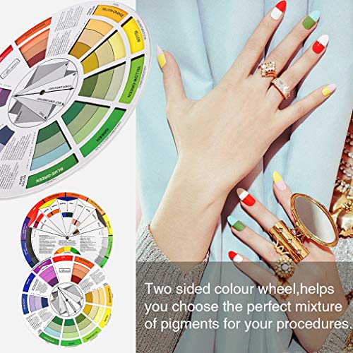 Creative Colour Wheel, Paint Mixing Learning Guide Art Class Teaching Tool for Makeup Blending Board Chart Color Mixed Guide Mix Colours (5.51in)