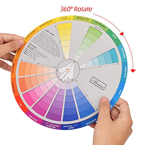 Creative Colour Wheel, Paint Mixing Learning Guide Art Class Teaching Tool for Makeup Blending Board Chart Color Mixed Guide Mix Colours (9.25in)