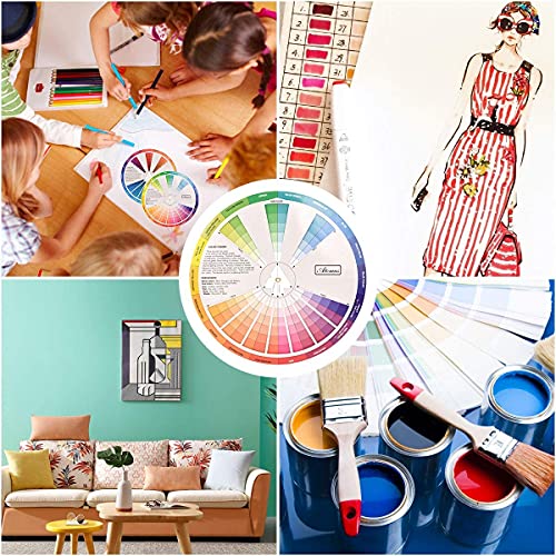 Namvo 9.0 Inch/23cm Creative Color Wheel, Paint Mixing Learning Guide Art Class Teaching Tool for Makeup Blending Board Chart Color Mixed Guide Mix Colours