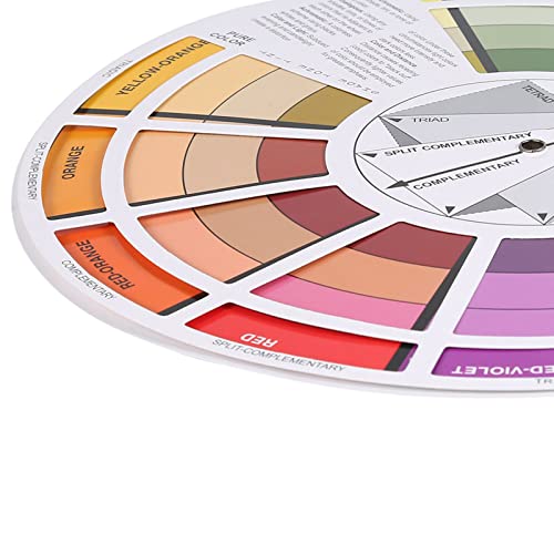 Creative Colour Wheel For Artist, Artists' Colour Mixing Wheel Guide, Paint Mixing Learning Guide Art Class Teaching Tool For Makeup Blending Board Chart Color Mixed Guide Mix Colours (23.5cm)