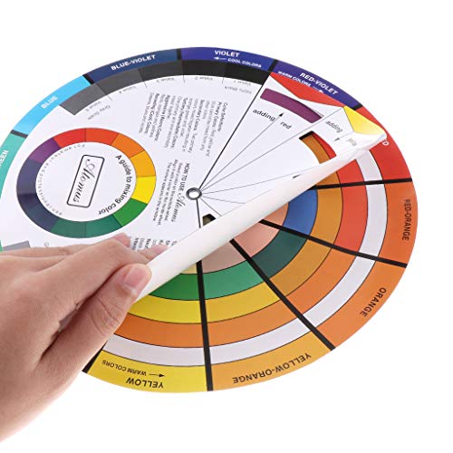 Creative Colour Wheel, Paint Mixing Learning Guide Art Class Teaching Tool for Makeup Blending Board Chart Color Mixed Guide Mix Colours (5.51in)