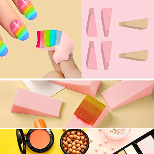 72Pcs Mini Makeup Sponges,Wedge Shaped Beauty BlendersFor Face Curve Blending,Reusable Foundation Sponge for Liquid Makeup,Powder,Cream,Nails Art Triangle Cosmetic Tool