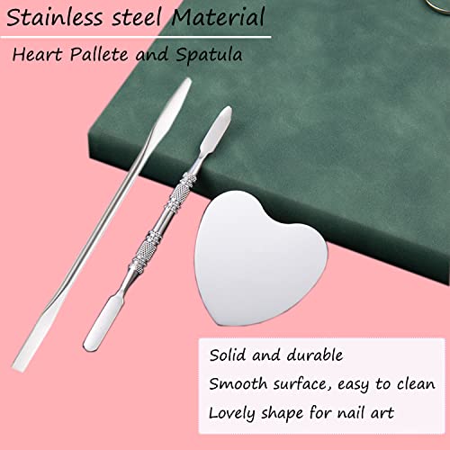 DARENYI Makeup Mixing Palette, 2 Pack Acrylic Makeup Palette with Spatula, Stainless Steel Nail Art Palette, Mixing Blending Make up Tools with Spatula for Eye Shadow, Eyelash, Lipsticks, Nail Art